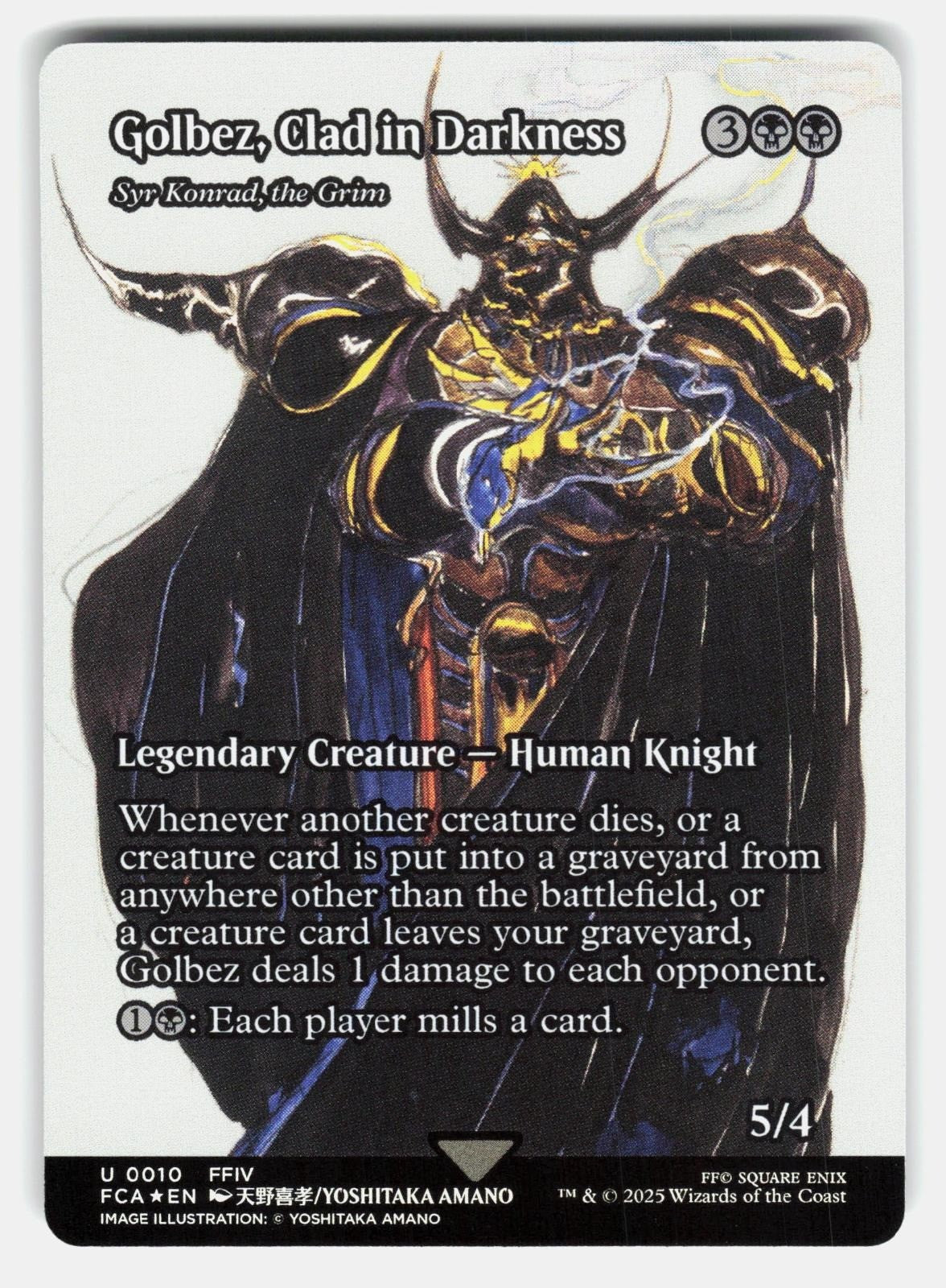 GOLBEZ, CLAD IN DARKNESS   SYR KONRAD, THE GRIM (SHOWCASE) FOIL MTG AMANO NM/M0