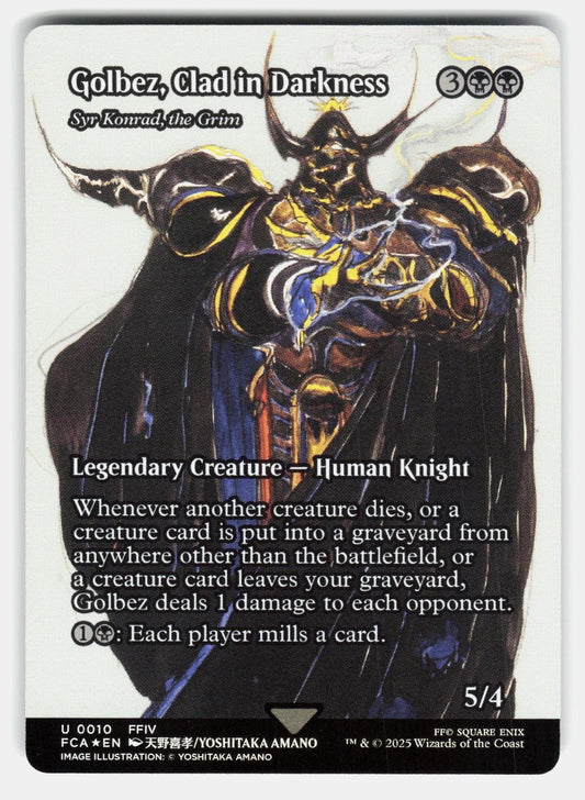 GOLBEZ, CLAD IN DARKNESS   SYR KONRAD, THE GRIM (SHOWCASE) FOIL MTG AMANO NM/M0