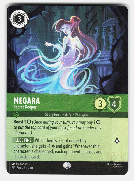 MEGARA - SECRET KEEPER (EPIC) 213/204 HOLO - LORCANA - NM/M0