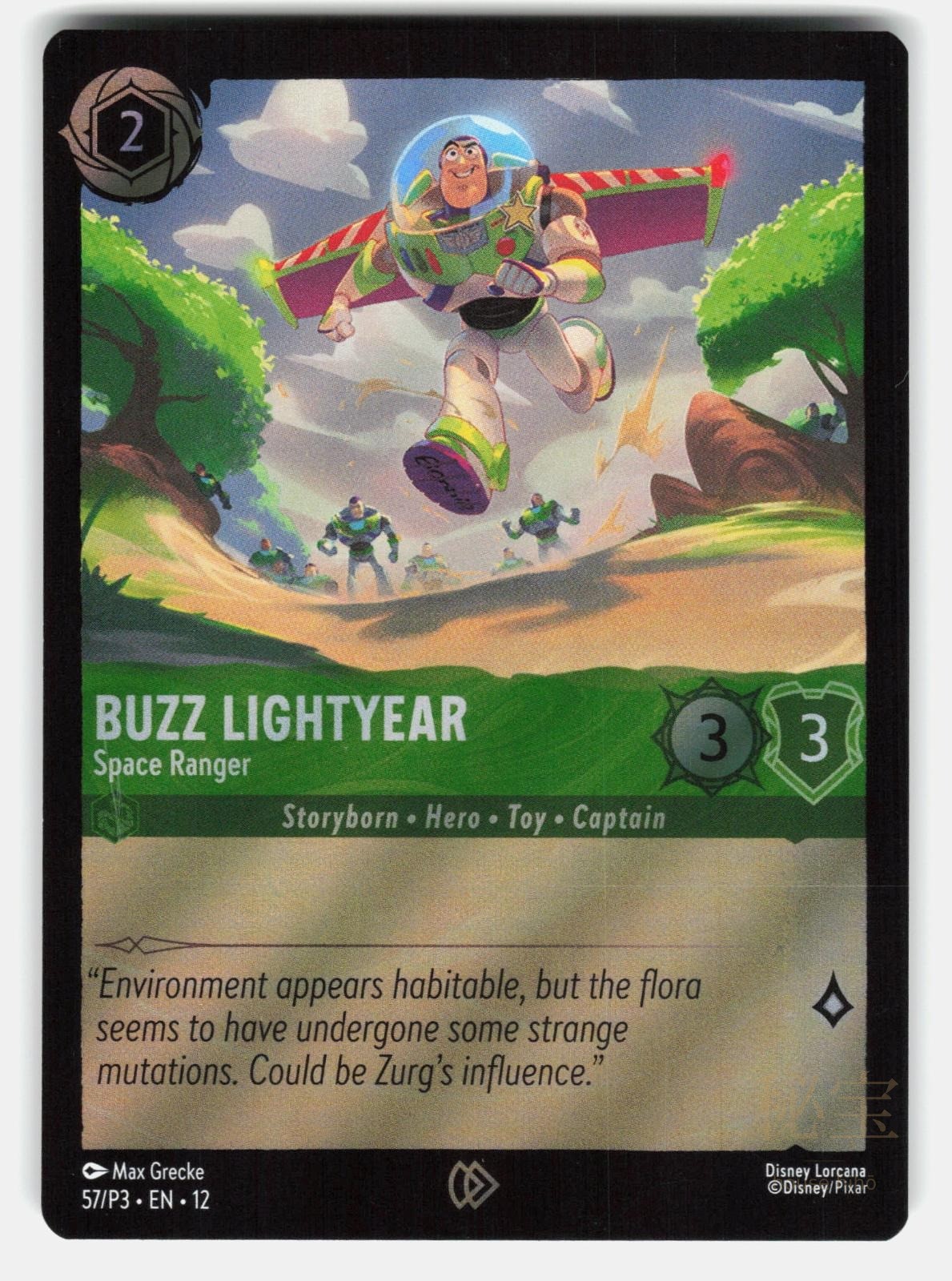 BUZZ LIGHTYEAR   SPACE RANGER 57 / P3 Toy Story 5 PROMO FOIL   Lorcana   NM/M0