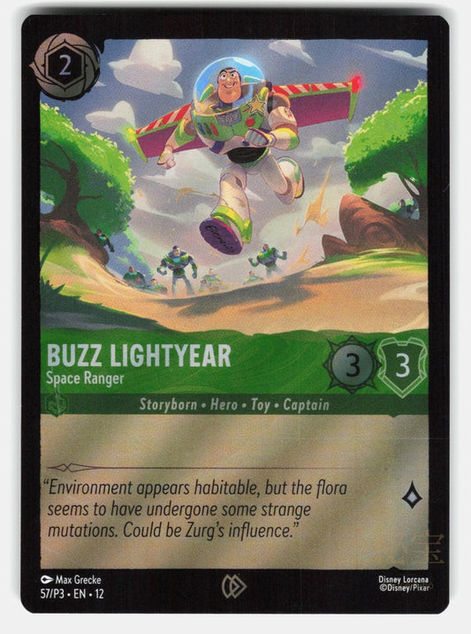 BUZZ LIGHTYEAR   SPACE RANGER 57 / P3 Toy Story 5 PROMO FOIL   Lorcana   NM/M0