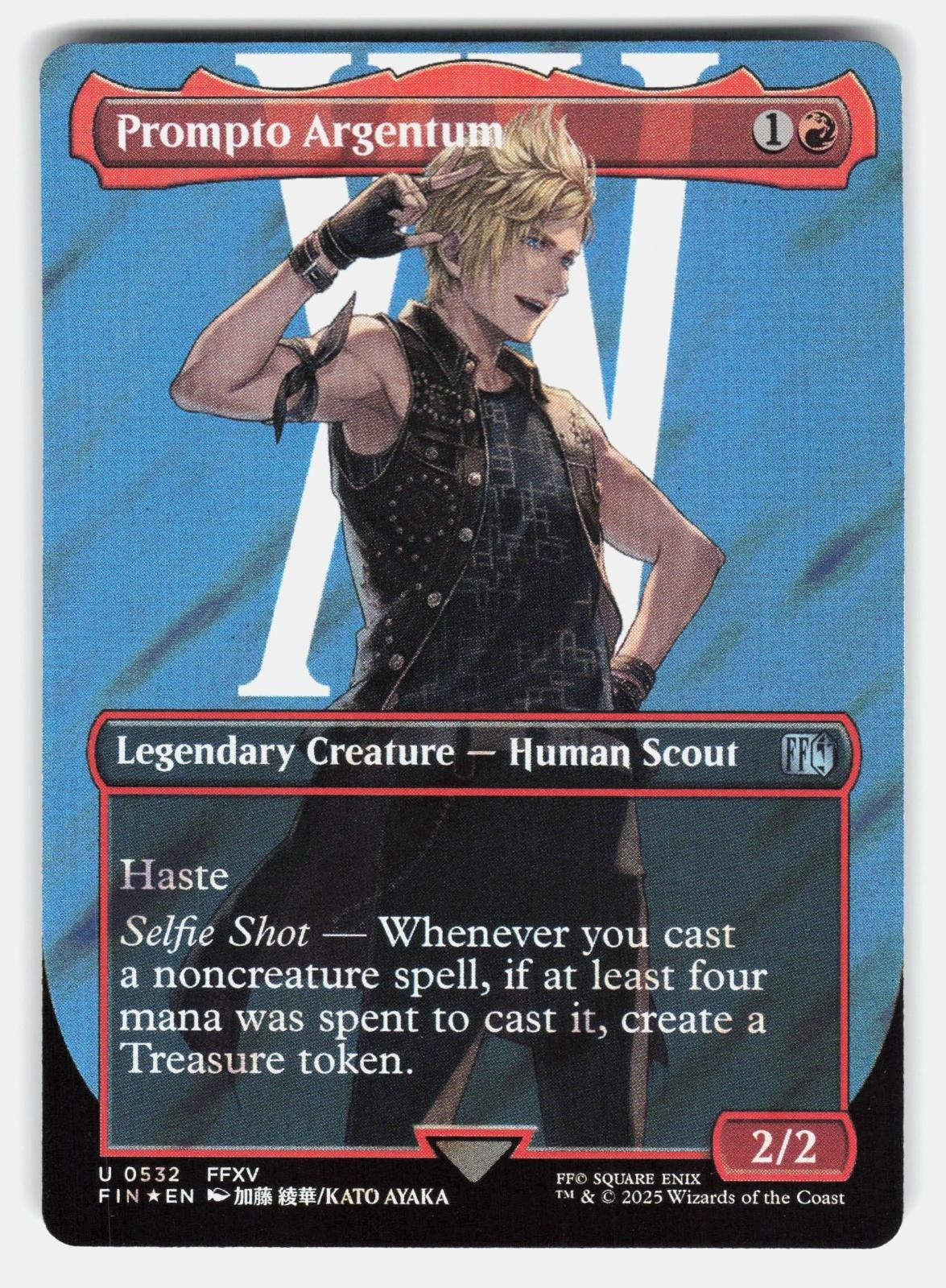 PROMPTO ARGENTUM (BORDERLESS) (SURGE FOIL)   Magic: The Gathering   AYAKA NM/M0