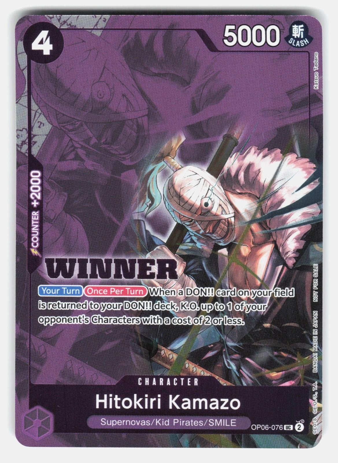 HITOKIRI KAMAZO (WINNER PACK 2025 VOL. 1) OP06 076 FOIL   One Piece  TADANO NM/M0