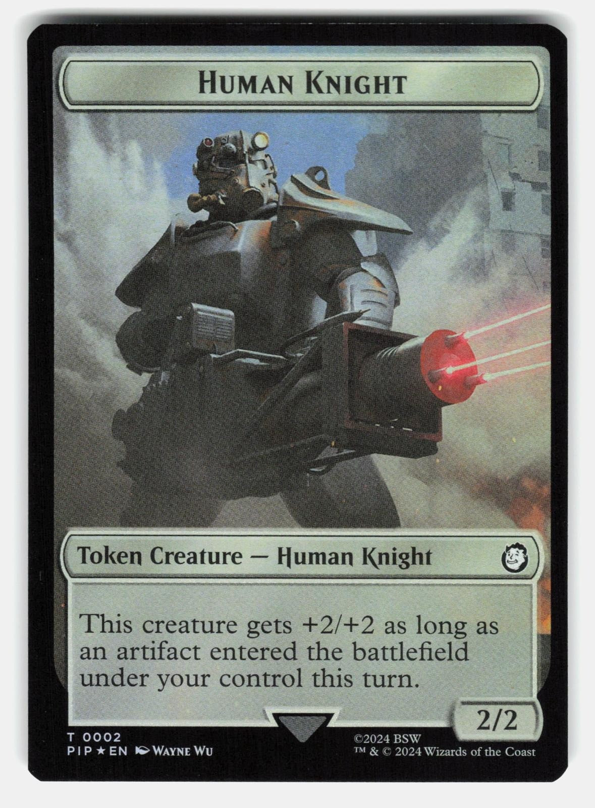 TREASURE (0018) // HUMAN KNIGHT DOUBLE SIDED TOKEN FOIL   MTG   WU NM/M0