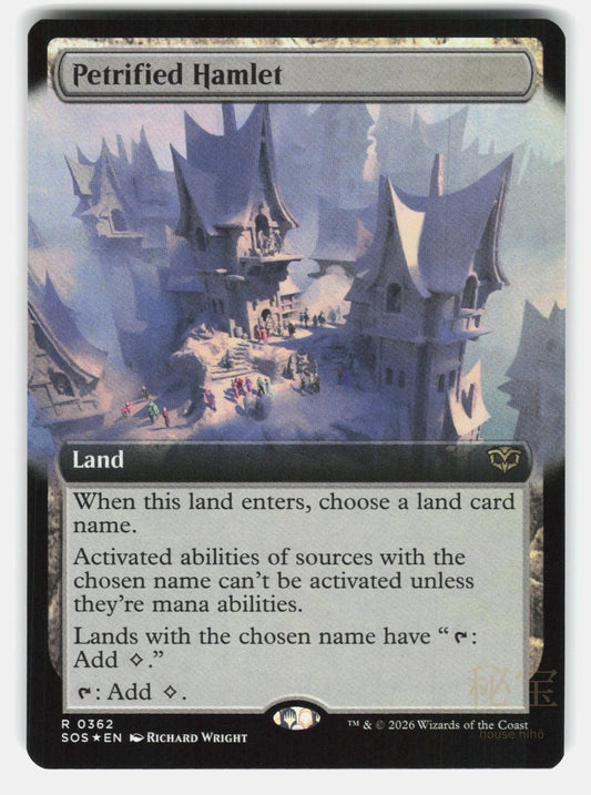 PETRIFIED HAMLET (EXTENDED ART) FOIL   Magic: The Gathering   WRIGHT NM/M0