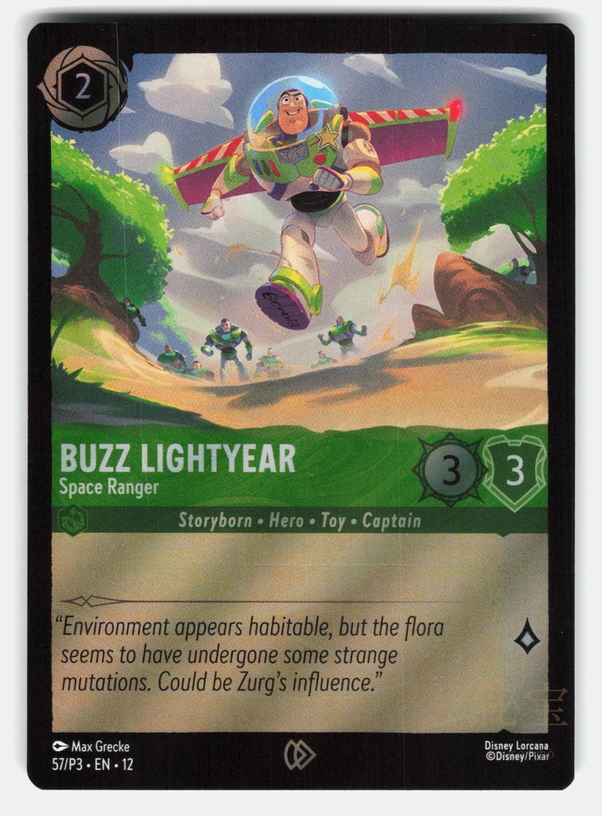 BUZZ LIGHTYEAR   SPACE RANGER 57 / P3 Toy Story 5 PROMO FOIL   Lorcana   NM/M0