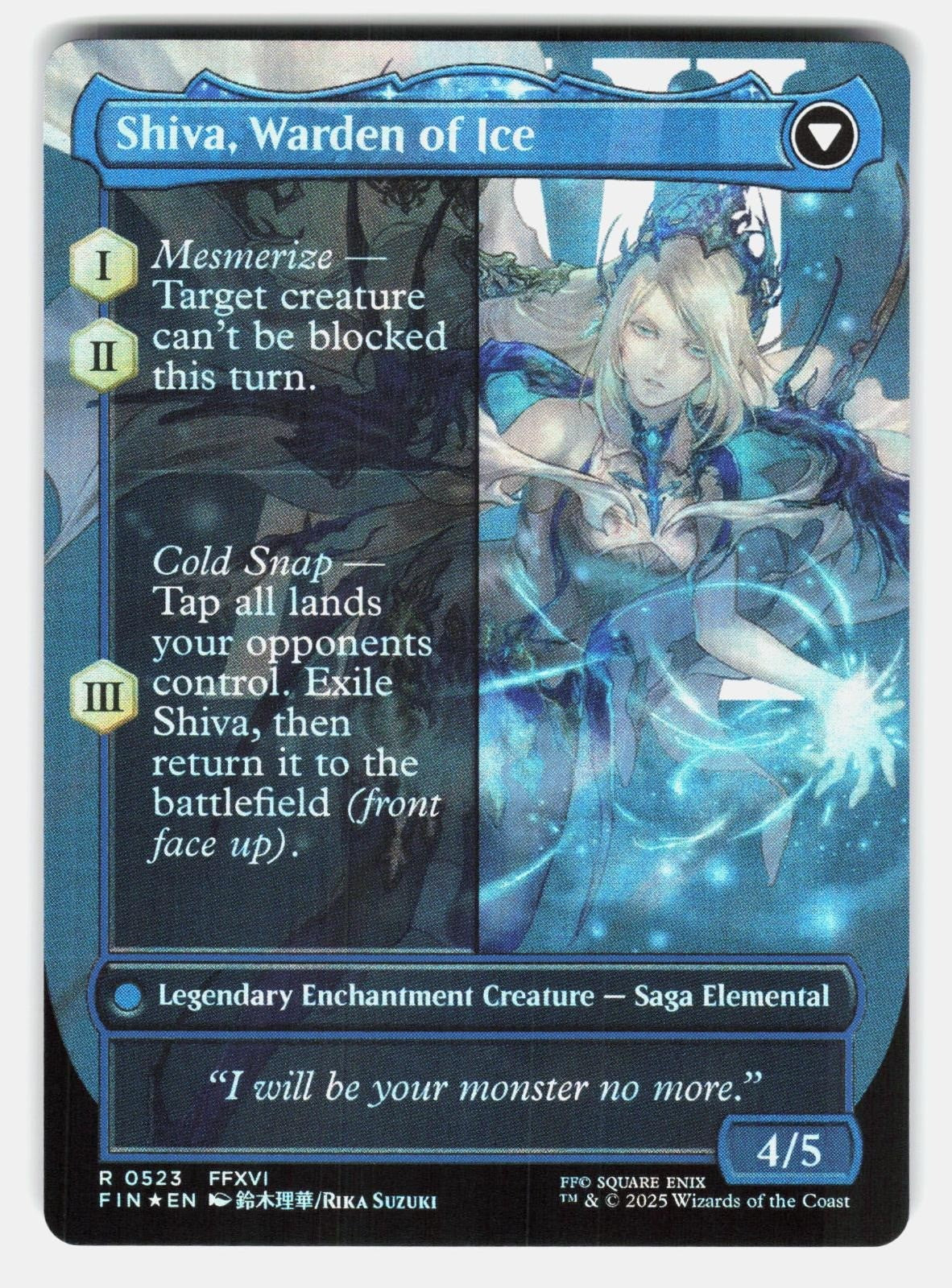 JILL, SHIVA'S DOMINANT (BORDERLESS) (SURGE FOIL) 523 FOIL   MTG   SUZUKI NM/M1
