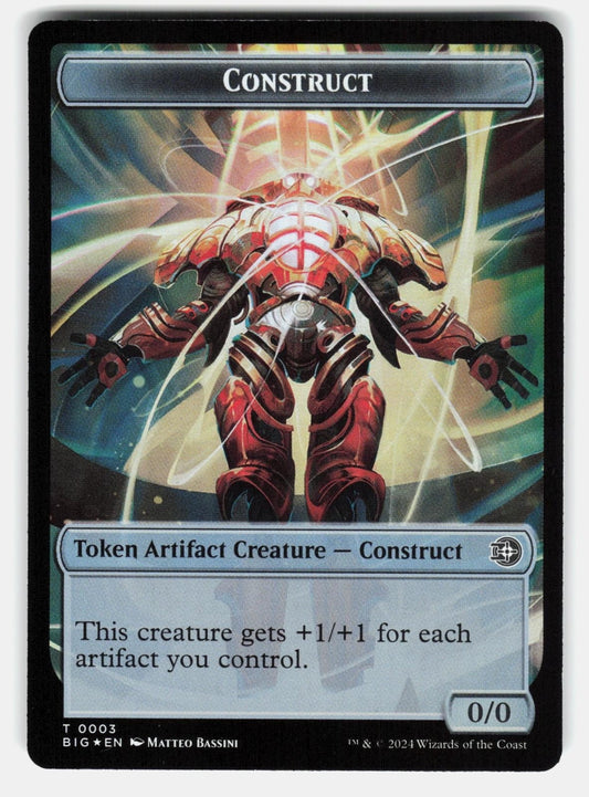 TREASURE // CONSTRUCT DOUBLE SIDED TOKEN FOIL   MTG   BASSINI NM/M0