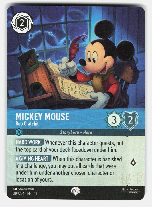 MICKEY MOUSE   BOB CRATCHIT (EPIC) 219/204 HOLO   LORCANA   NM/M0
