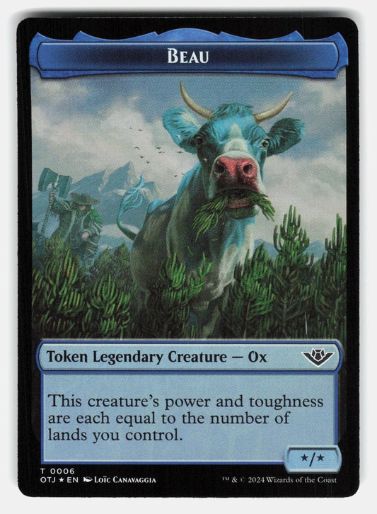 TREASURE // BEAU DOUBLE SIDED TOKEN FOIL  Magic: The Gathering  CANAVAGGIA NM/M0