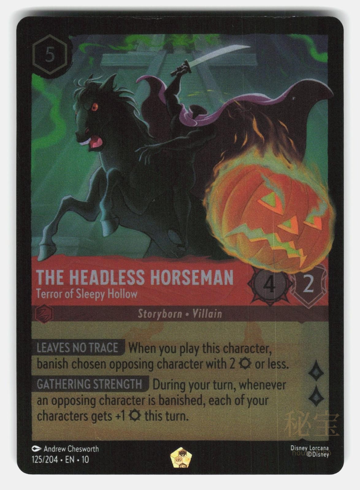 THE HEADLESS HORSEMAN - TERROR OF SLEEPY HOLLOW COLD FOIL Lorcana CHESWORTH NM/M0