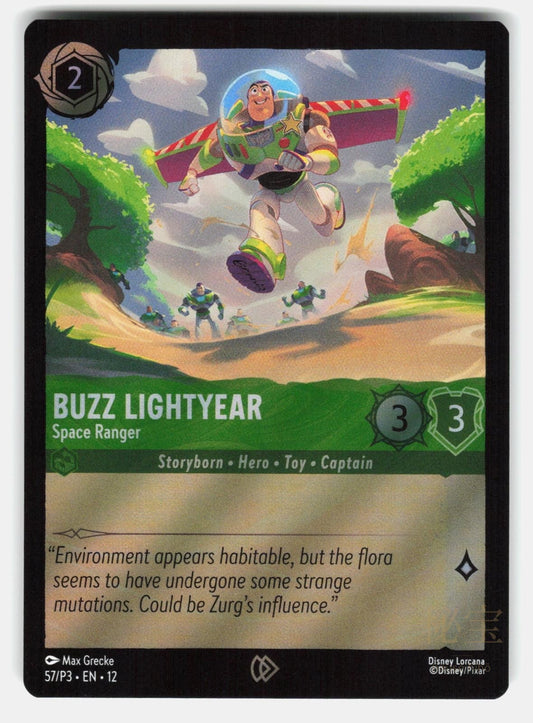 BUZZ LIGHTYEAR   SPACE RANGER 57 / P3 Toy Story 5 PROMO FOIL   Lorcana   NM/M0