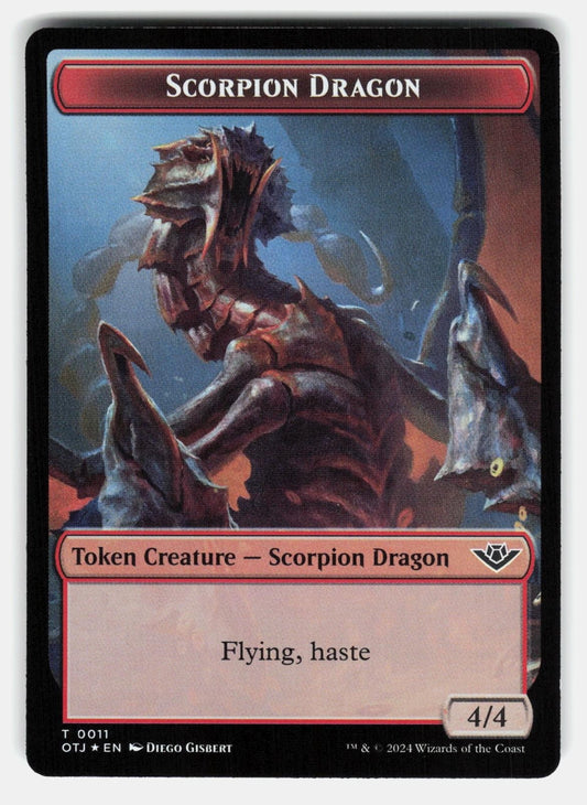 TREASURE // SCORPION DRAGON DOUBLE SIDED TOKEN FOIL   MTG   GISBERT NM/M0