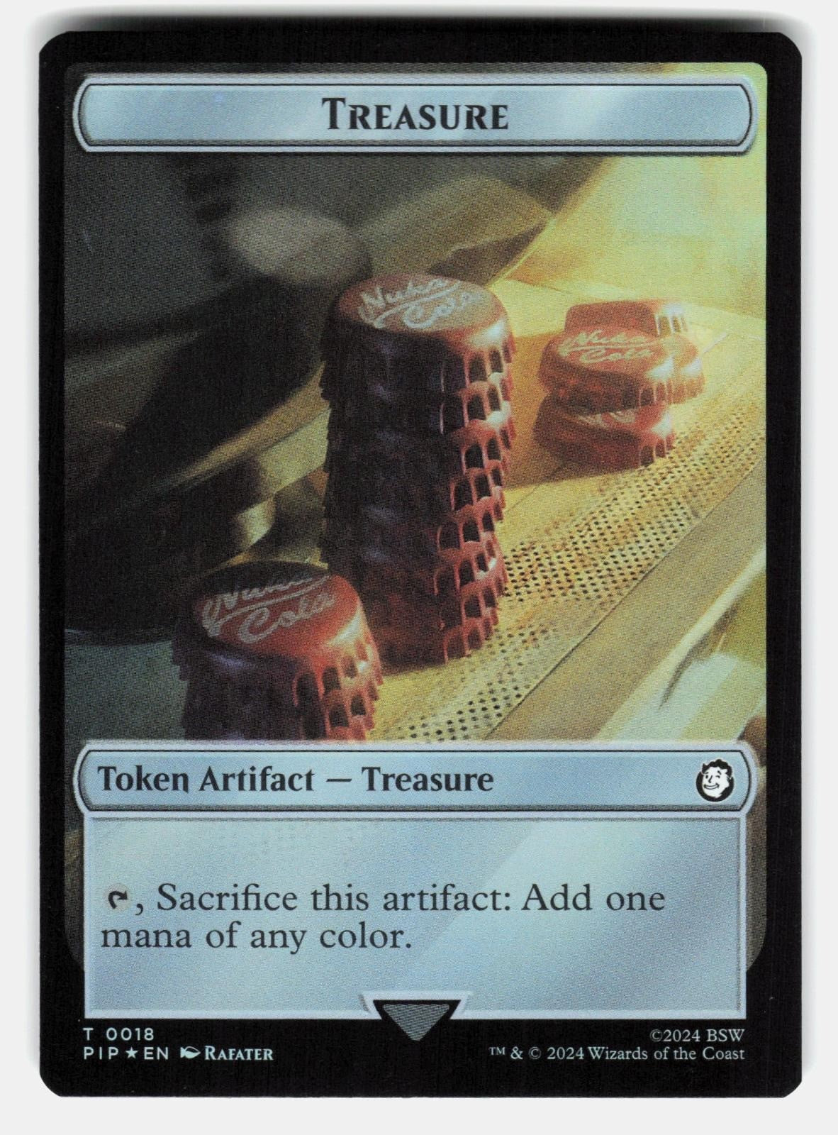 TREASURE (0018) // HUMAN KNIGHT DOUBLE SIDED TOKEN FOIL   MTG   WU NM/M1