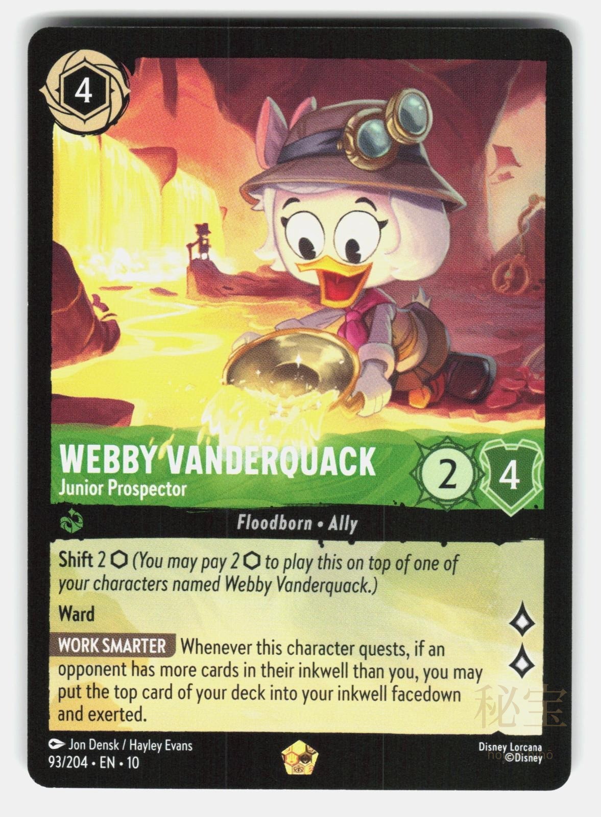 WEBBY VANDERQUACK - JUNIOR PROSPECTOR 93/204 - LORCANA - NM/M0