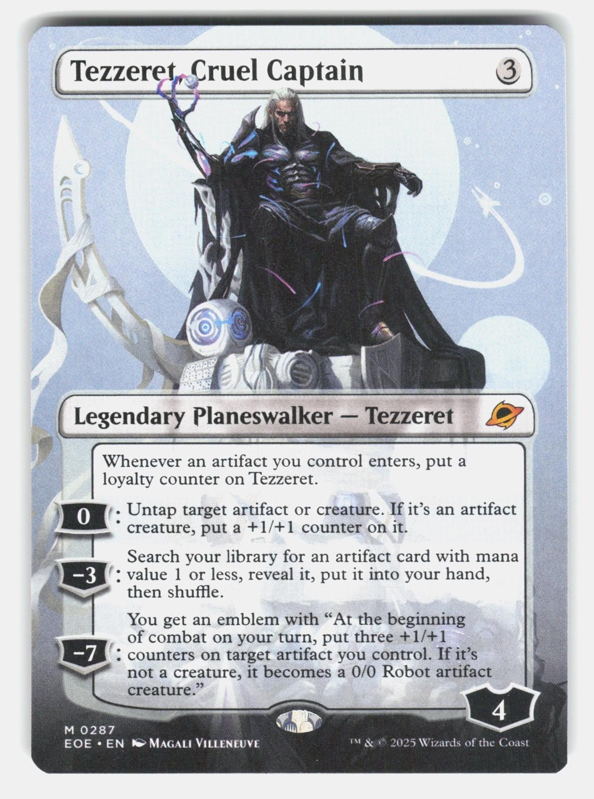 TEZZERET, CRUEL CAPTAIN (BORDERLESS) 287   Magic: The Gathering  VILLENEUVE NM/M0