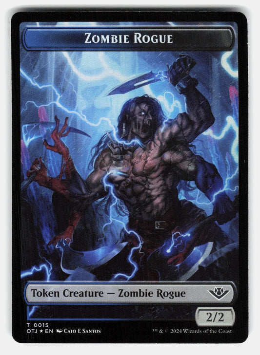 TREASURE // ZOMBIE ROGUE DOUBLE SIDED TOKEN FOIL   MTG   SANTOS LP0