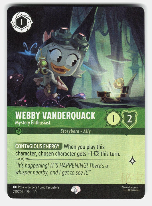 WEBBY VANDERQUACK   MYSTERY ENTHUSIAST (EPIC) HOLO   Lorcana   CACCIATORE NM/M0