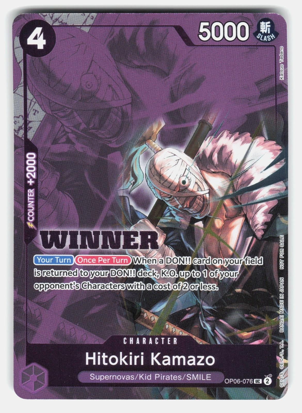 HITOKIRI KAMAZO (WINNER PACK 2025 VOL. 1) OP06 076 FOIL   One Piece  TADANO NM/M0