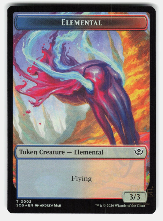 FRACTAL (0004) // ELEMENTAL (0002) DOUBLE SIDED TOKEN SOS 4 // 2 FOIL  MAR NM/M0