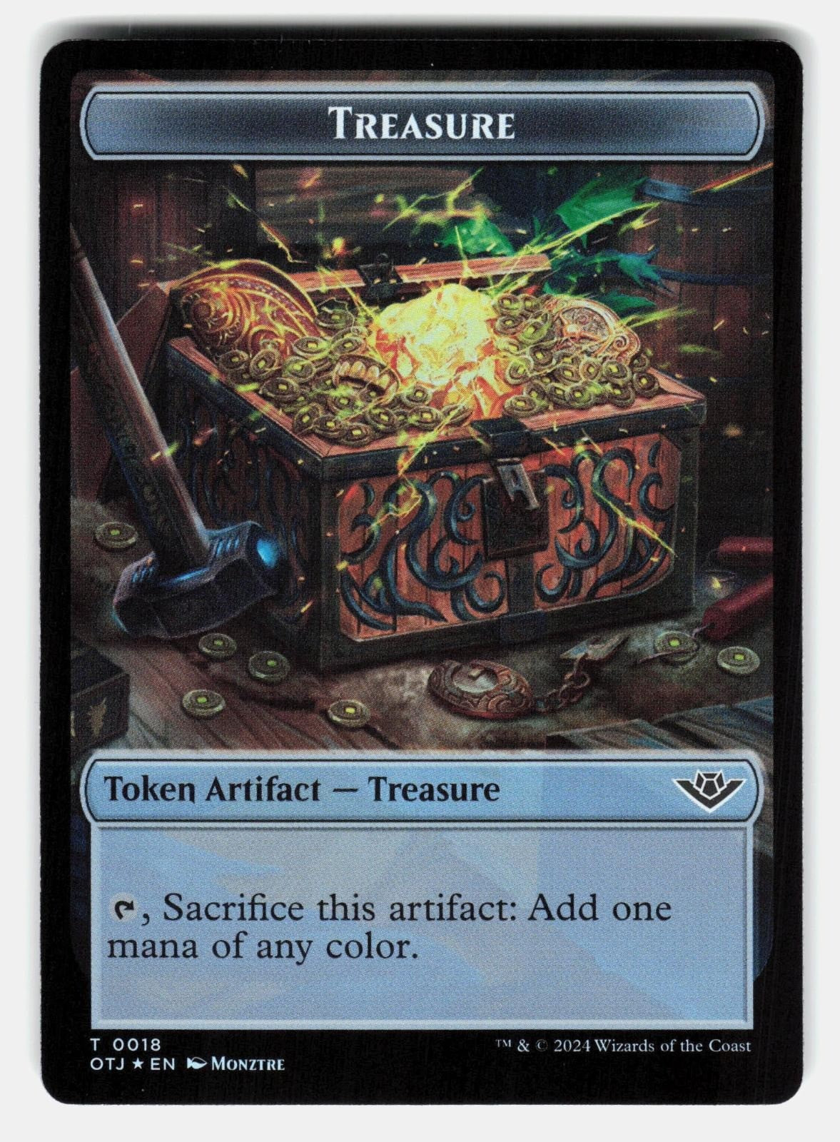 TREASURE // ZOMBIE ROGUE DOUBLE SIDED TOKEN FOIL   MTG   SANTOS LP1