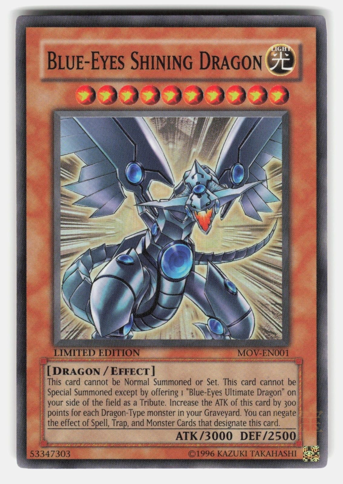 BLUE EYES SHINING DRAGON Yu Gi Oh! The Movie Promo Set LIMITED   Yu Gi Oh   LP0