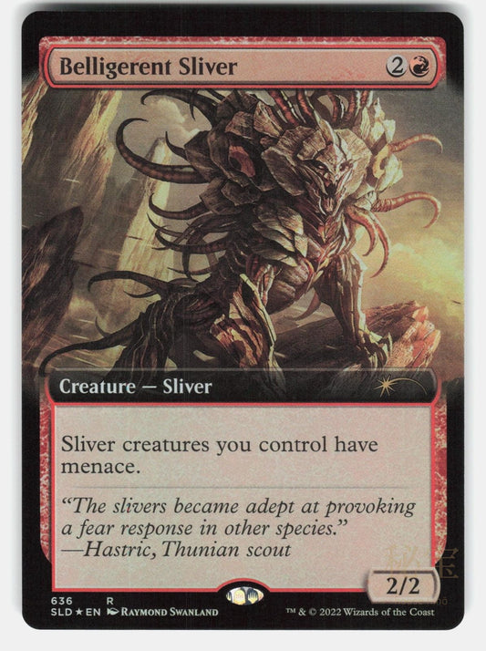 BELLIGERENT SLIVER (EXTENDED ART) FOIL   Magic: The Gathering   SWANLAND NM/M0