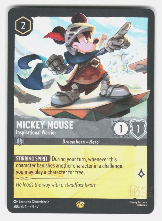 MICKEY MOUSE   INSPIRATIONAL WARRIOR 7 200/204   Lorcana   2025 GIAMMICHELE NM/M0