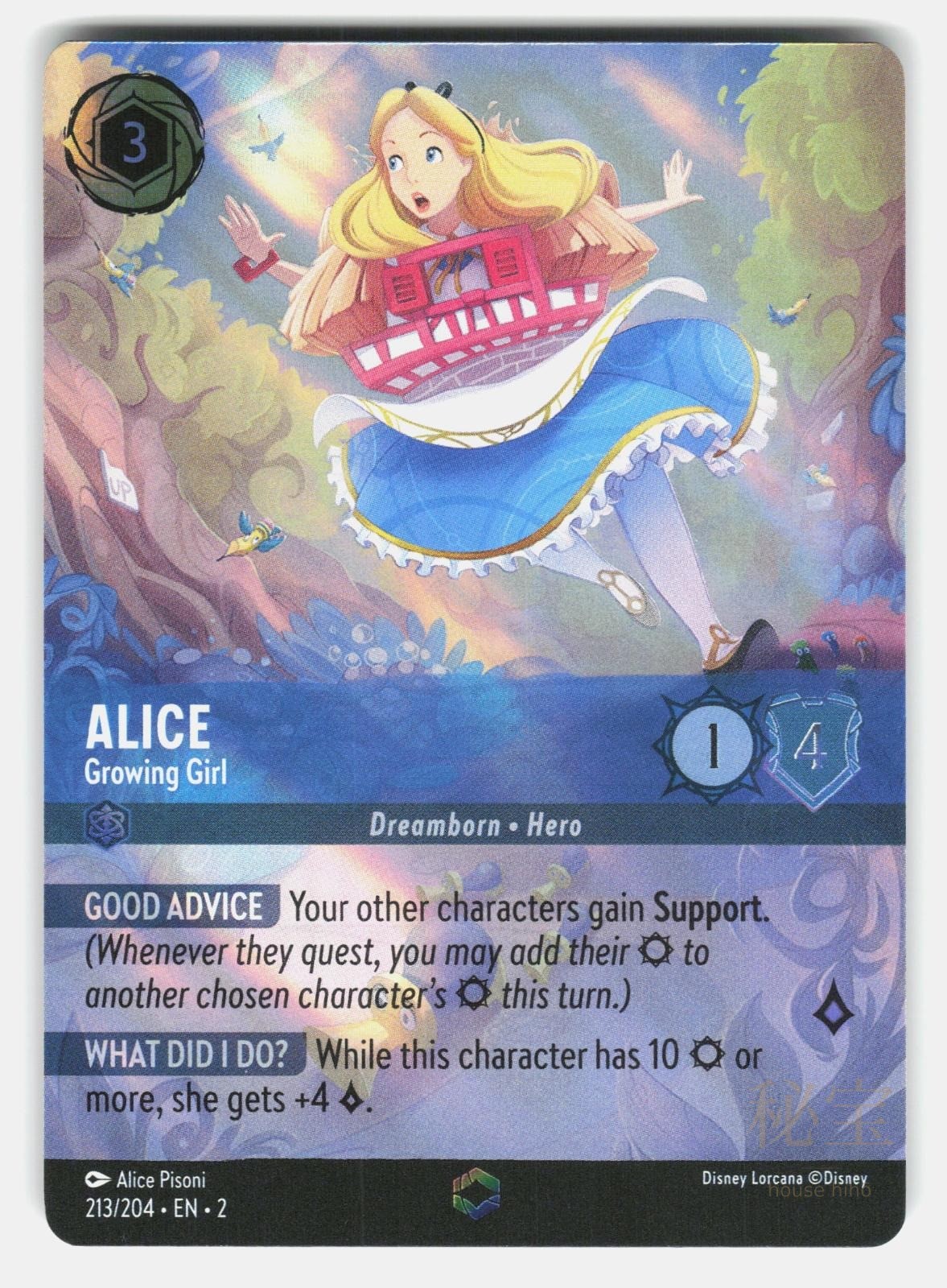 ALICE - GROWING GIRL (ENCHANTED) 213/204 HOLO - LORCANA - NM/M0