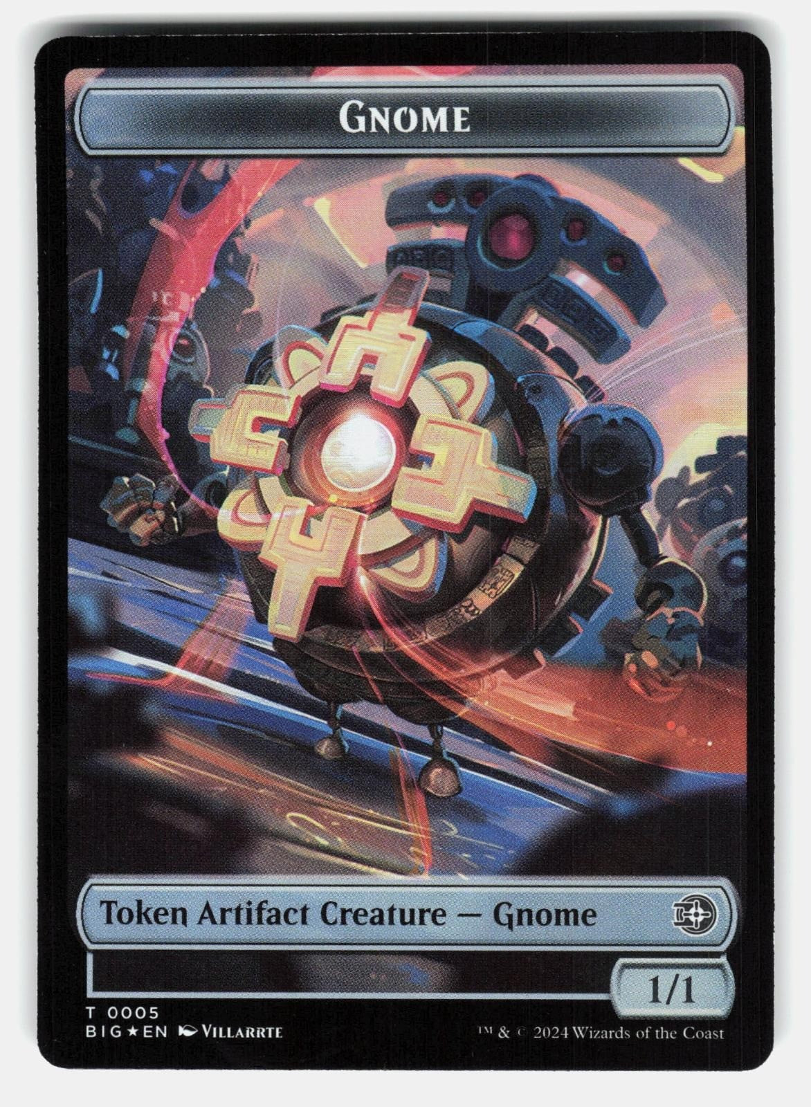 TREASURE // GNOME DOUBLE SIDED TOKEN FOIL  Magic: The Gathering  VILLARRTE NM/M0
