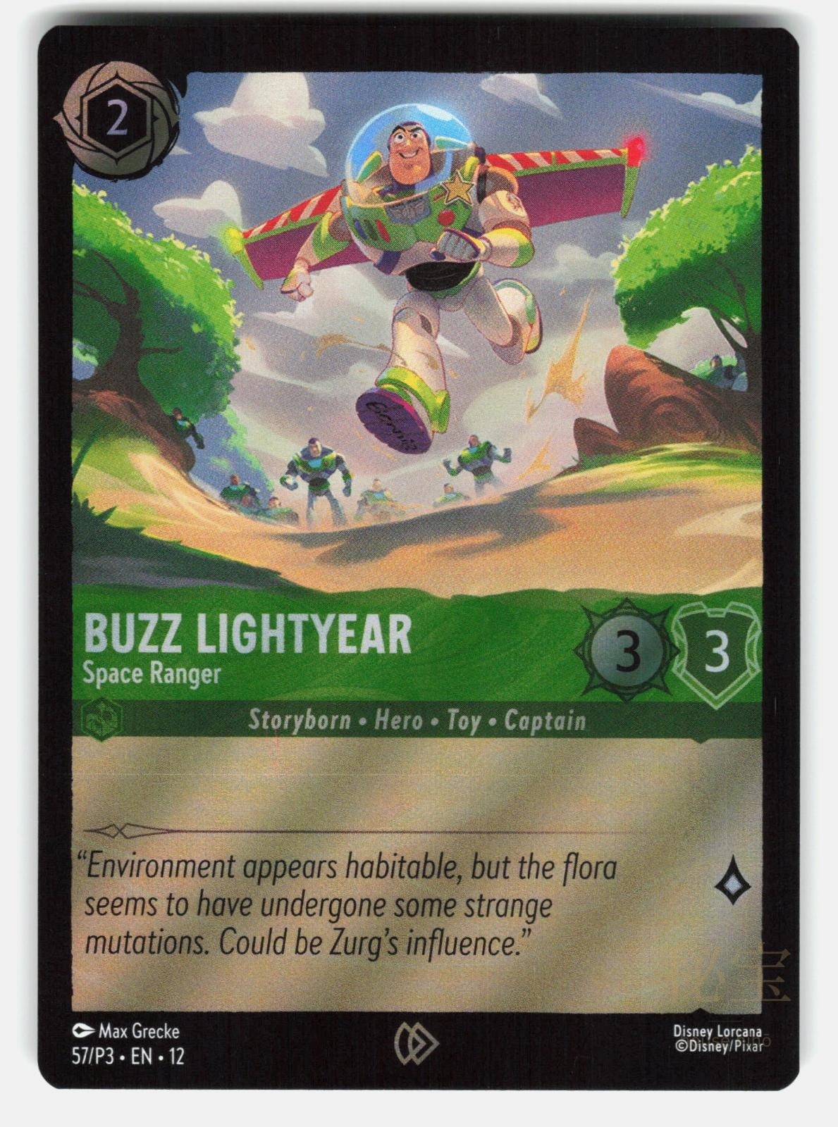BUZZ LIGHTYEAR   SPACE RANGER 57 / P3 Toy Story 5 PROMO FOIL   Lorcana   NM/M0