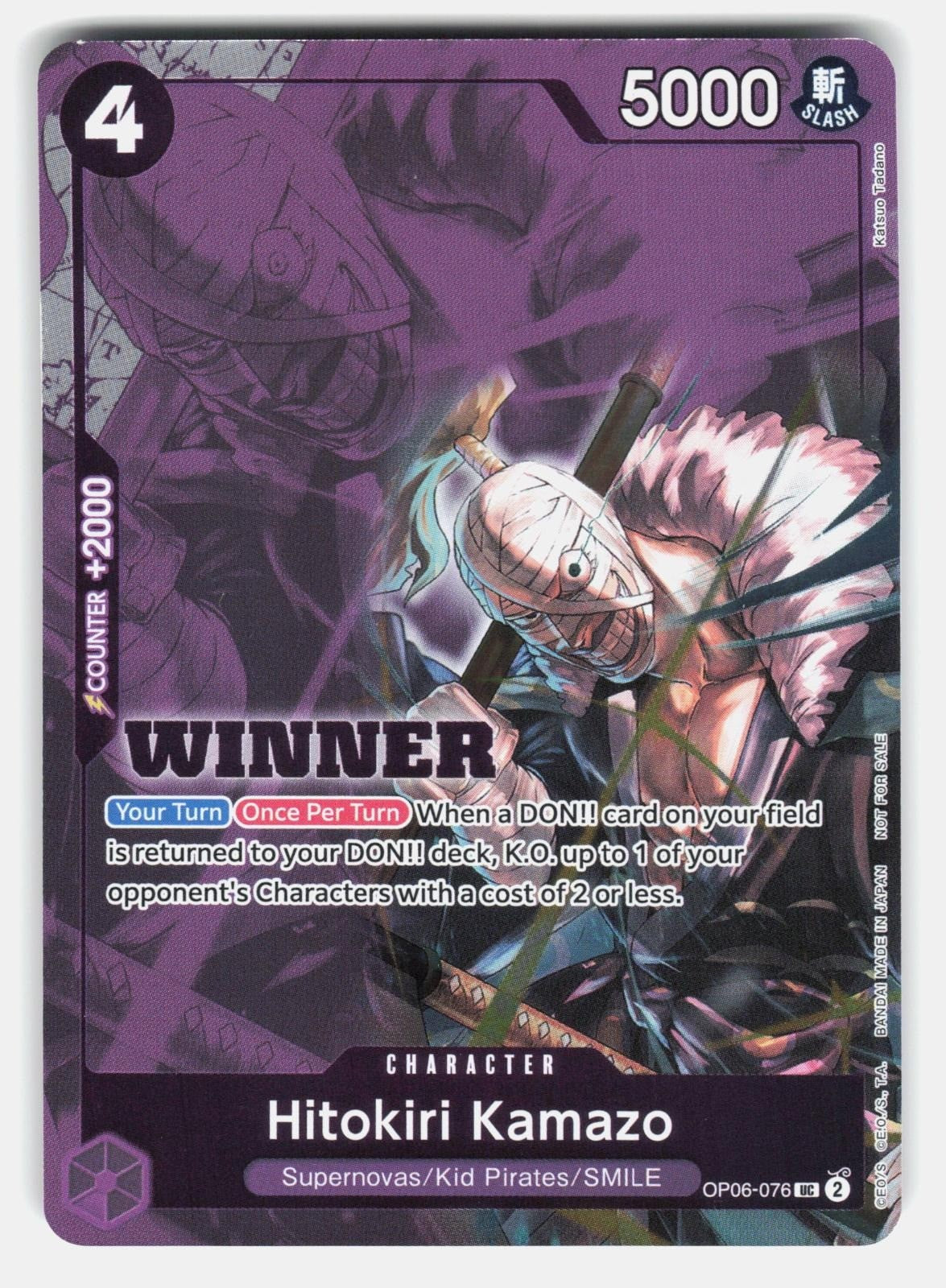 HITOKIRI KAMAZO (WINNER PACK 2025 VOL. 1) OP06 076 FOIL   One Piece  TADANO NM/M0