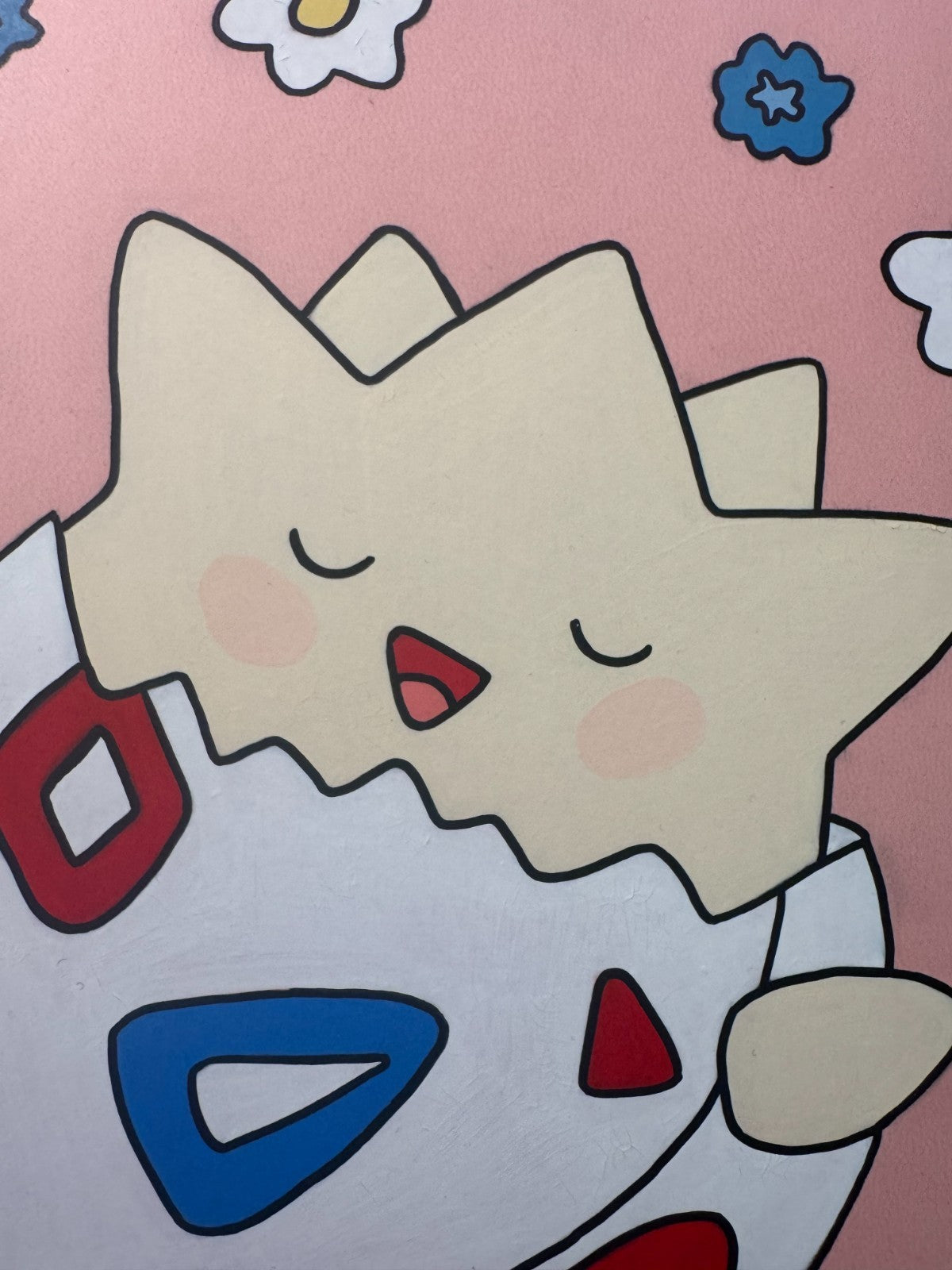 Hand Painted Pokemon Togepi Binder Palms Off Stealth 9 Pocket 360 Pink OOAK5
