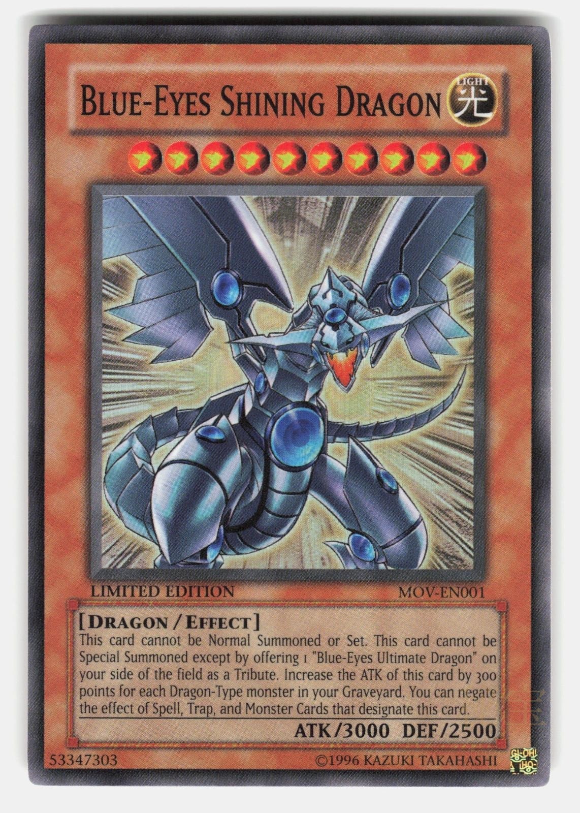 BLUE EYES SHINING DRAGON Yu Gi Oh! The Movie Promo Set LIMITED   Yu Gi Oh   LP0