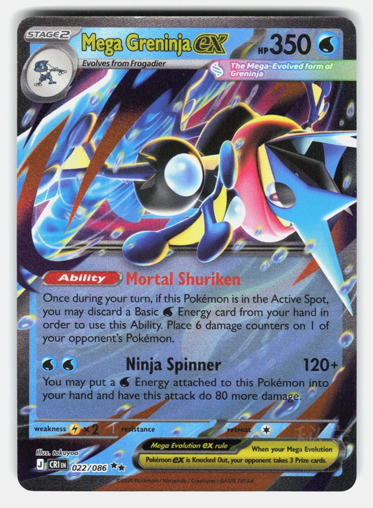 MEGA GRENINJA EX CRI 022/086   Pokemon   2026 TAKUYOA NM/M0