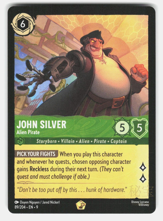 JOHN SILVER   ALIEN PIRATE 9 89/204   Lorcana   2025 NICKERL NM/M0