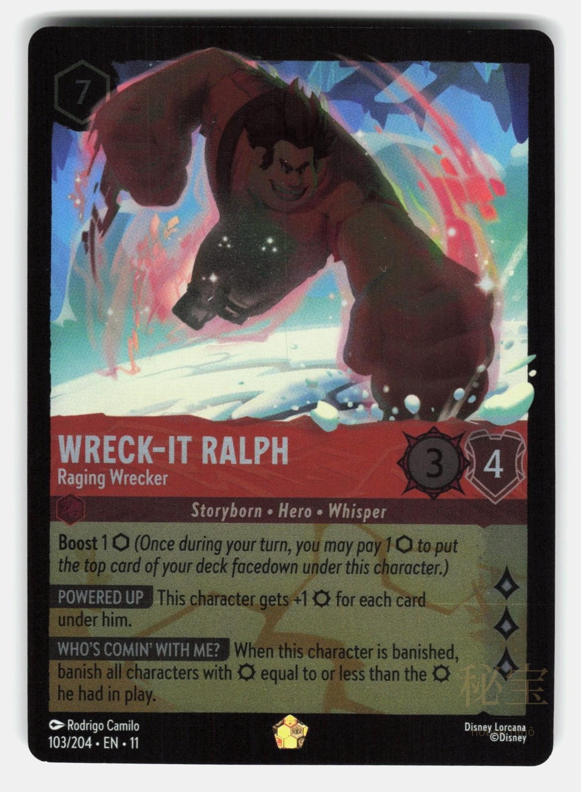 WRECK IT RALPH   RAGING WRECKER 103/204 COLD FOIL   LORCANA   NM/M0