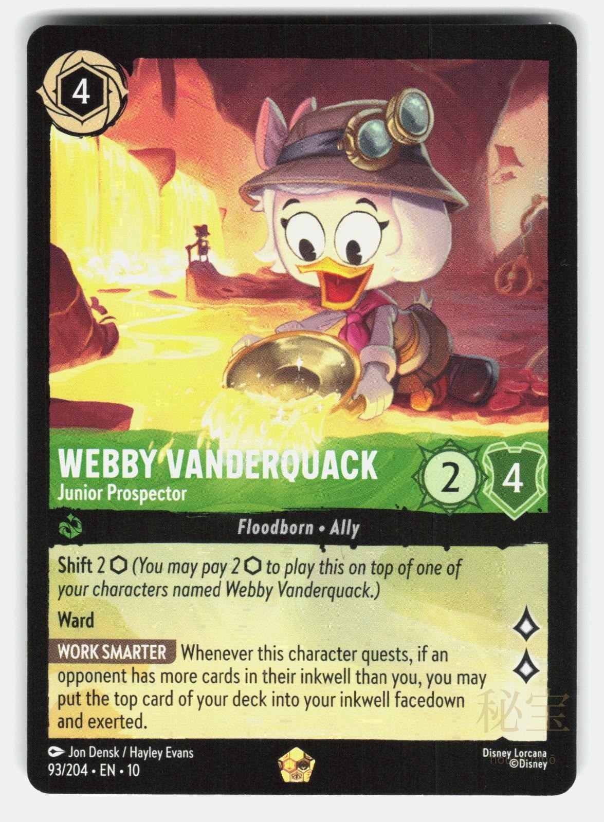 WEBBY VANDERQUACK   JUNIOR PROSPECTOR 93/204   LORCANA   NM/M0