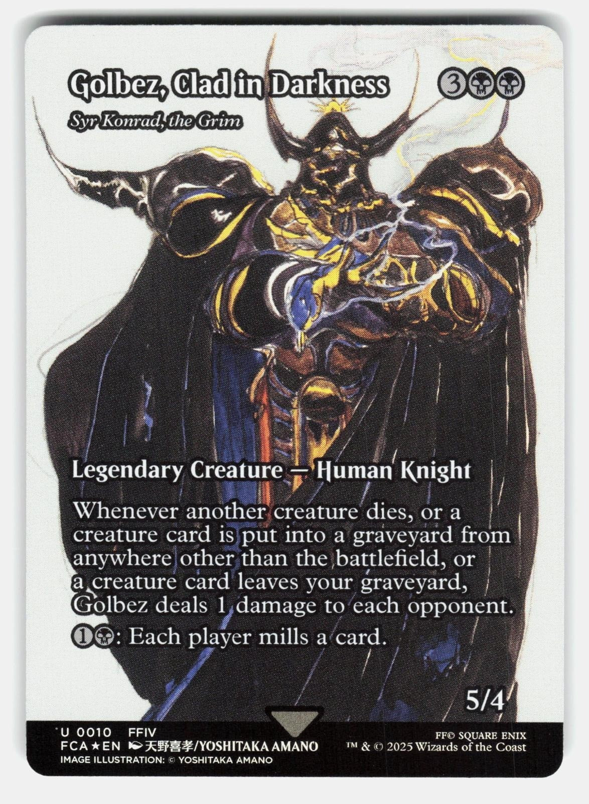 GOLBEZ, CLAD IN DARKNESS   SYR KONRAD, THE GRIM (SHOWCASE) FOIL MTG AMANO NM/M0