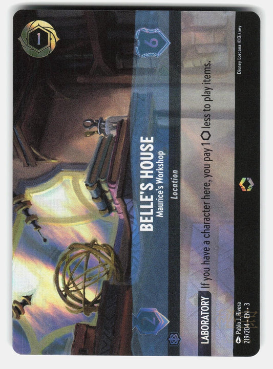 BELLE'S HOUSE - MAURICE'S WORKSHOP (ENCHANTED) 219/204 HOLO - LORCANA - NM/M0