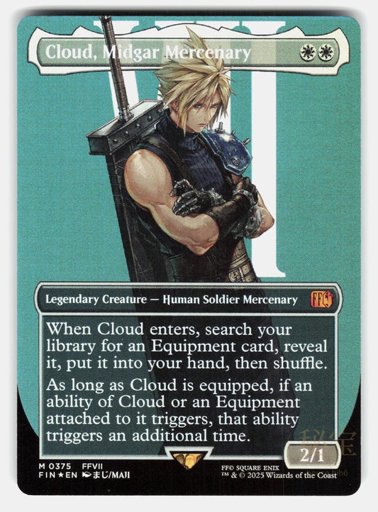 CLOUD, MIDGAR MERCENARY ( BORDERLESS ) FOIL   Magic: The Gathering   MAJI NM/M0