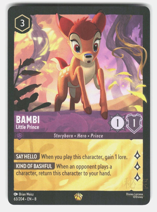 BAMBI   LITTLE PRINCE 8 63/204   Lorcana   2025 WEISZ NM/M0
