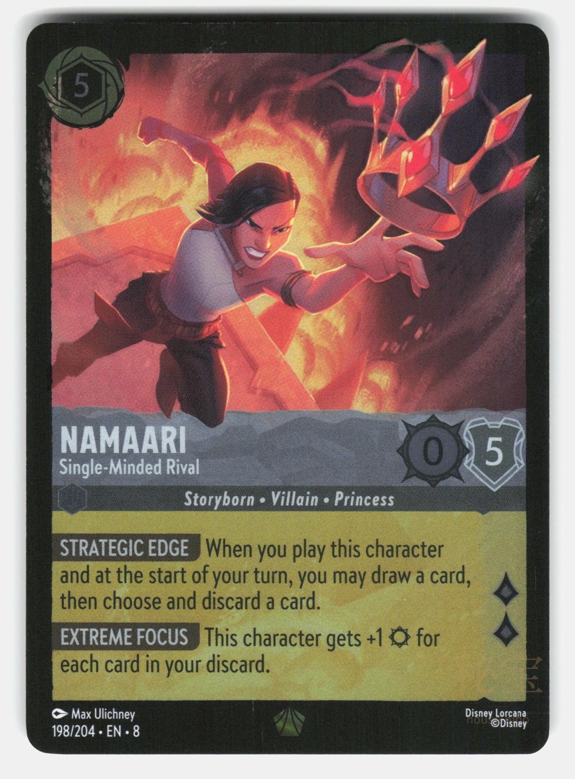 NAMAARI - SINGLE-MINDED RIVAL 8 198/204 COLD FOIL - Lorcana - 2025 ULICHNEY NM/M0