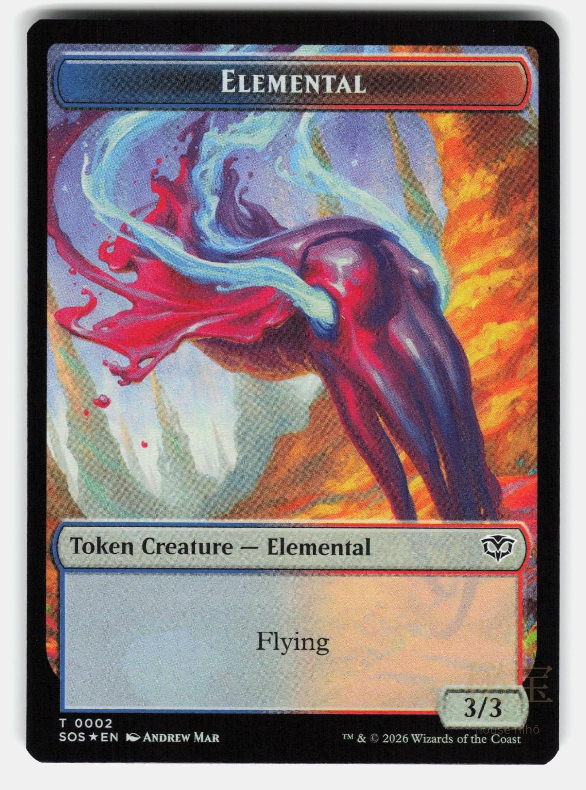 FRACTAL (0004) // ELEMENTAL (0002) DOUBLE SIDED TOKEN FOIL   MTG   MAR NM/M0