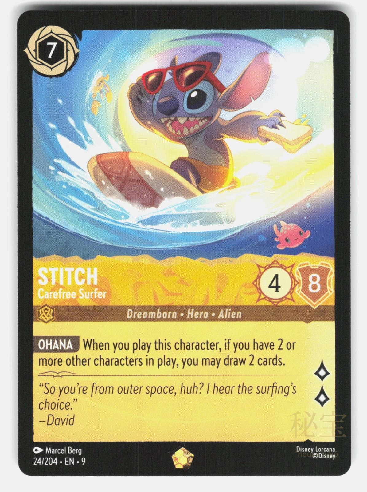 STITCH - CAREFREE SURFER 21/204 - LORCANA - NM/M0