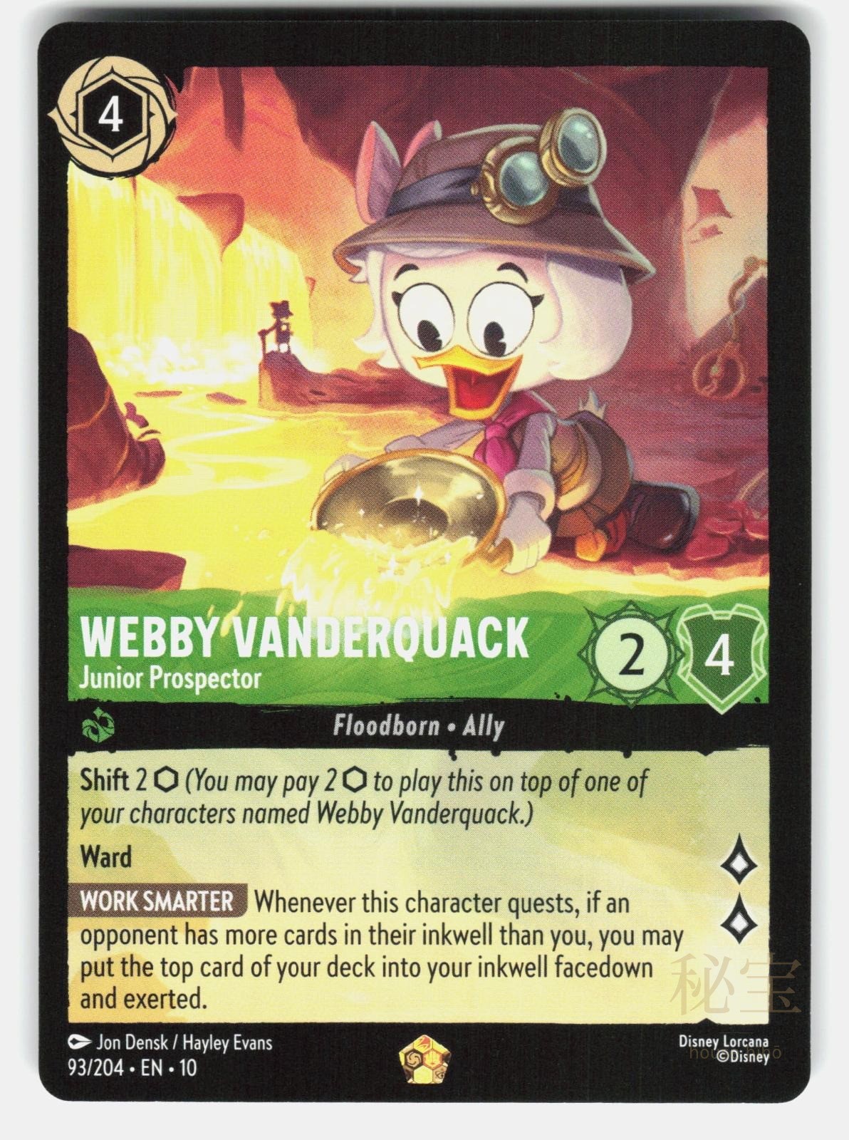 WEBBY VANDERQUACK   JUNIOR PROSPECTOR 10 93/204   Lorcana   2025 EVANS NM/M0