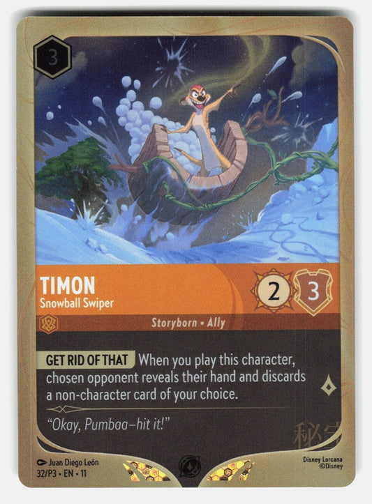 TIMON - SNOWBALL SWIPER 32/P3 HOLO - LORCANA - NM/M0