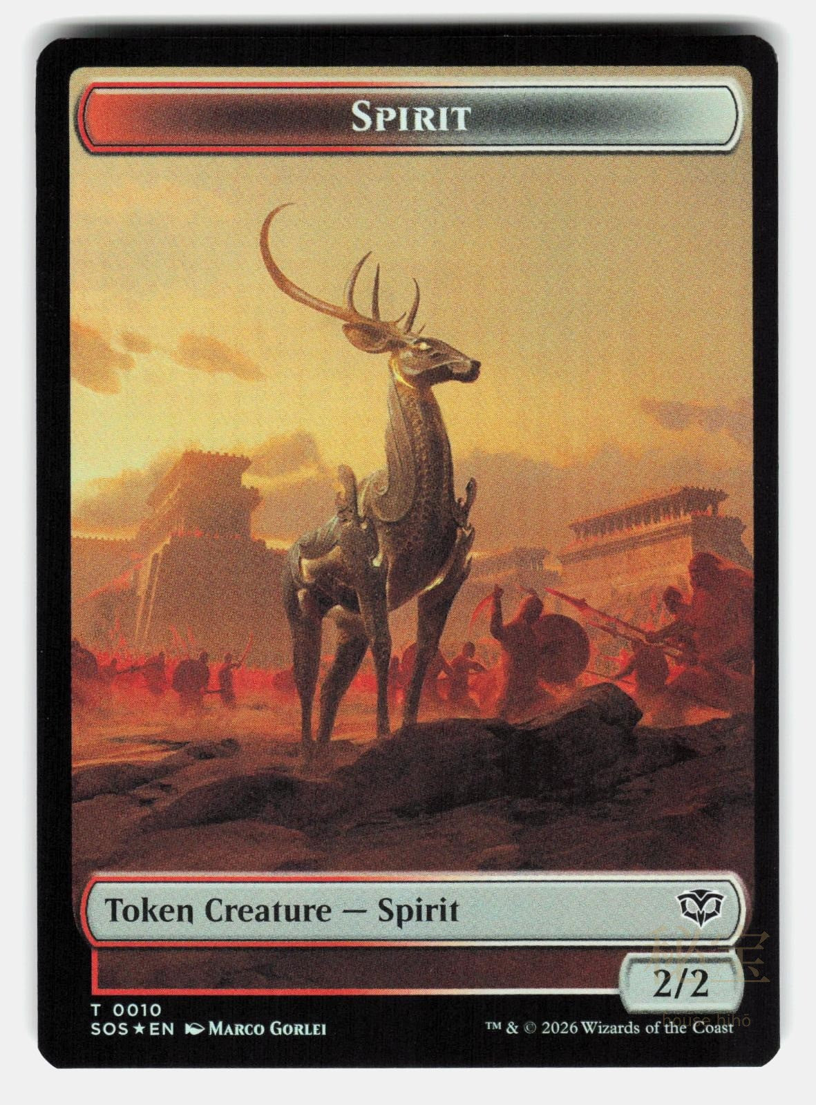 COPY // SPIRIT (0010) DOUBLE SIDED TOKEN FOIL   MTG   GORLEI NM/M1
