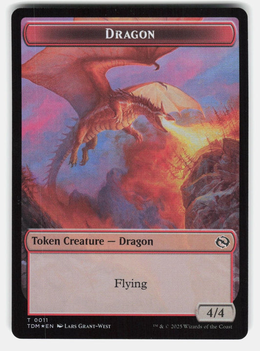 DRAGON (0011) // WARRIOR DOUBLE SIDED TOKEN FOIL   MTG   IMEL NM/M0