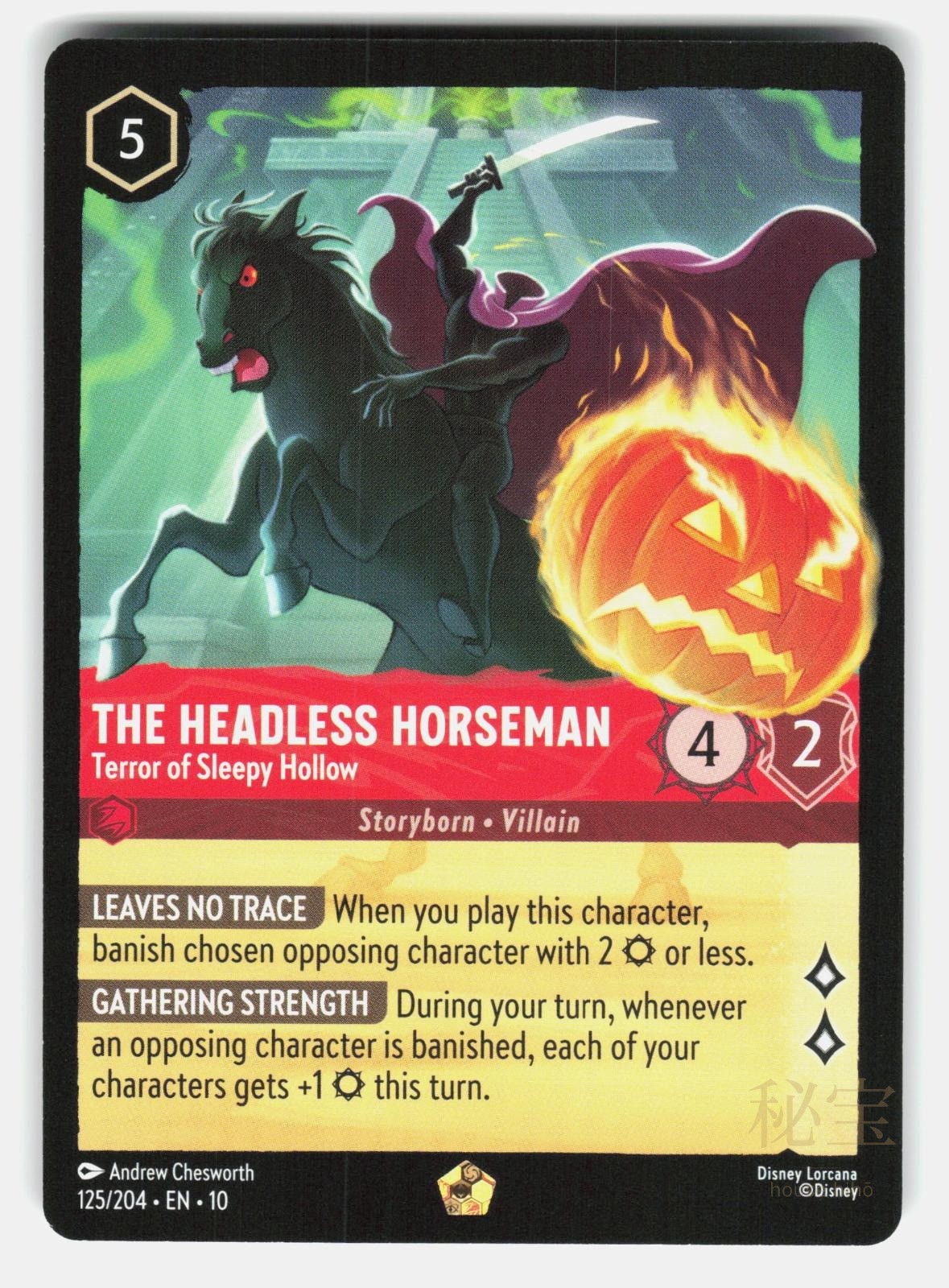 THE HEADLESS HORSEMAN - TERROR OF SLEEPY HOLLOW 125/204 - LORCANA - NM/M0